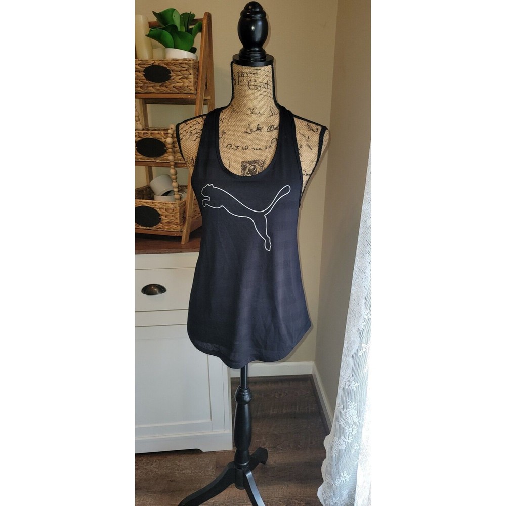 Womens Puma black athletic tank top Size Small